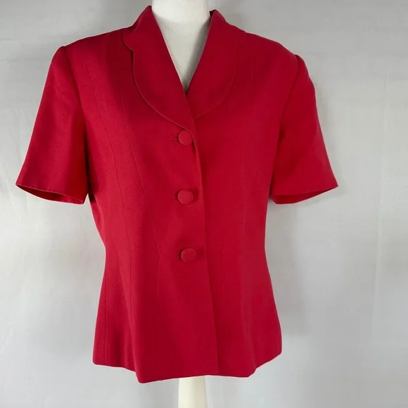 Kasper Jackets Coats Kasper Womens Vintage Size Coral Red